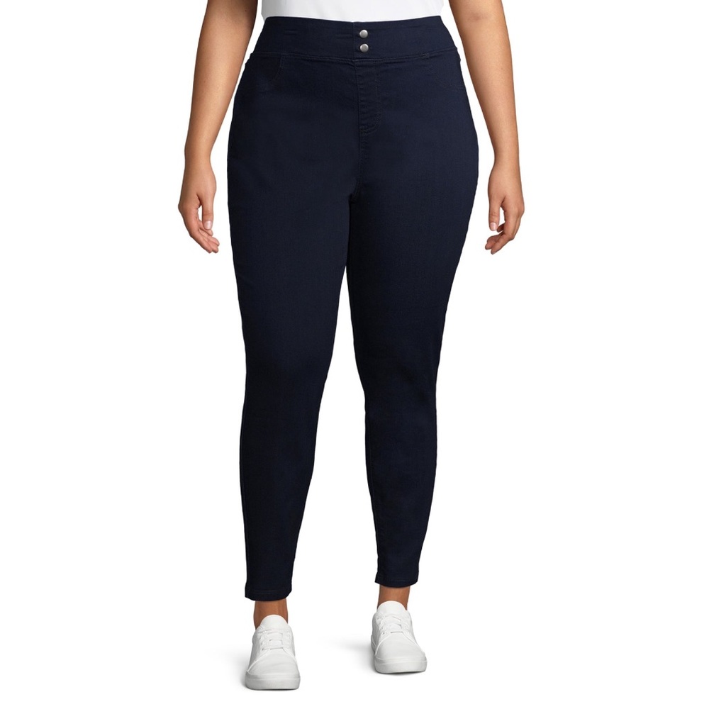 Terra & Sky Pull On Jegging Jeans Dark Blue 3X 24 26